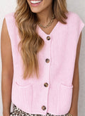 Pink Knit Sweater Vest