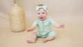 Solid Ribbed Bamboo Shorty Romper Kiwi