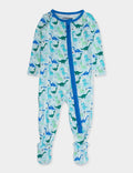 Bamboo Viscose Snuggle-Saurus Dinosaurs Footed Pajama