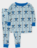 Bamboo Viscose Blue Batter Up Baseball Long Sleeve Pajama Set