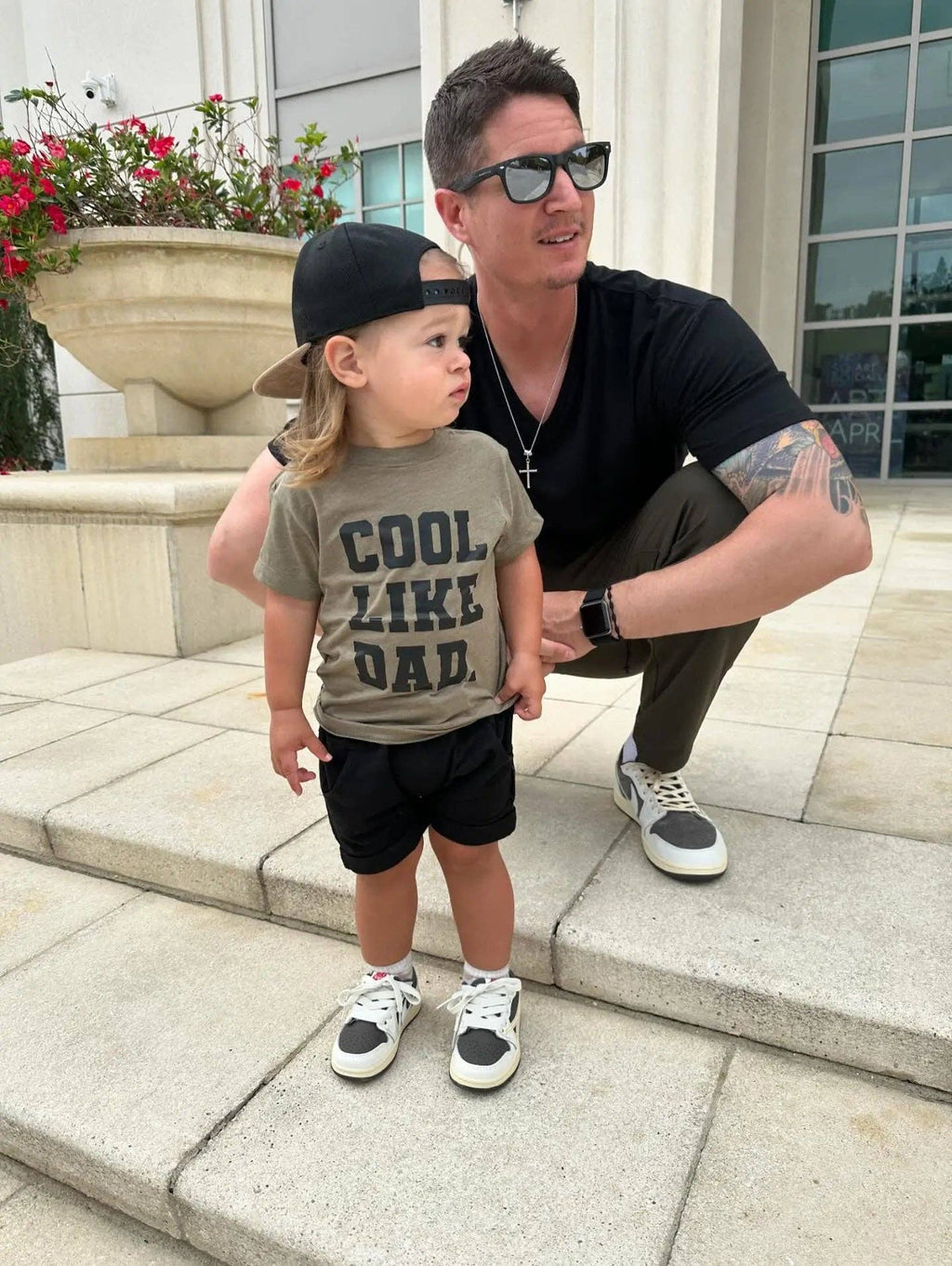 Cool Like Dad Black on Green tee