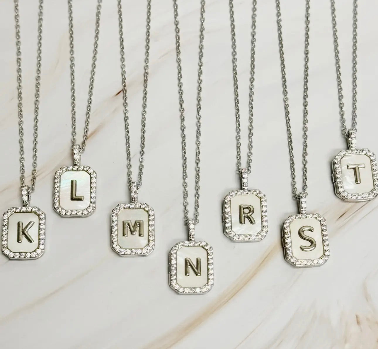 Silver Initial Pendant Necklace