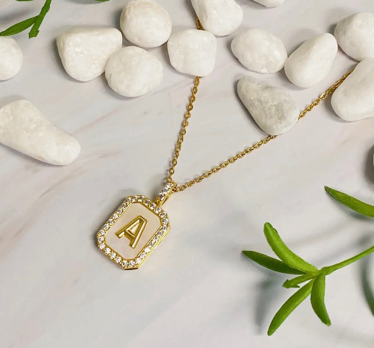 Gold Initial Pendant Necklace